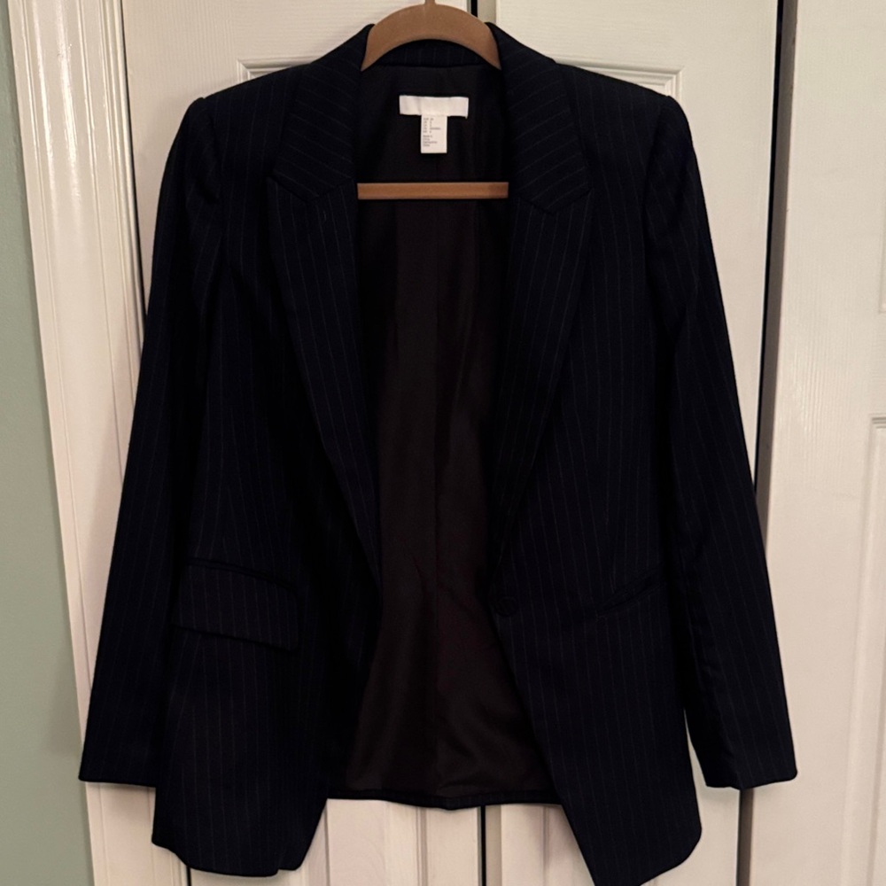 H&M Navy Striped Blazer